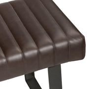 Crestview Collection Rutledge Vegan Brown Leather Bench