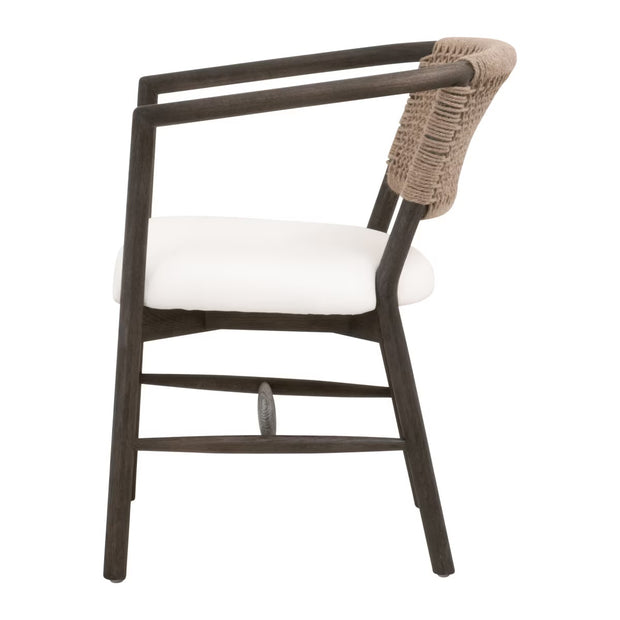 Essentials For Living Juxaposition Accent Chair~ LiveSmart Peyton-Pearl, Matte Brown Oak, Jute Twine