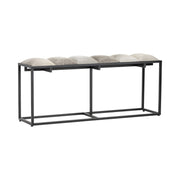 Crestview Collection Hampton Cowhide and Black Metal Bench