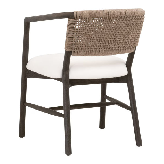 Essentials For Living Juxaposition Accent Chair~ LiveSmart Peyton-Pearl, Matte Brown Oak, Jute Twine