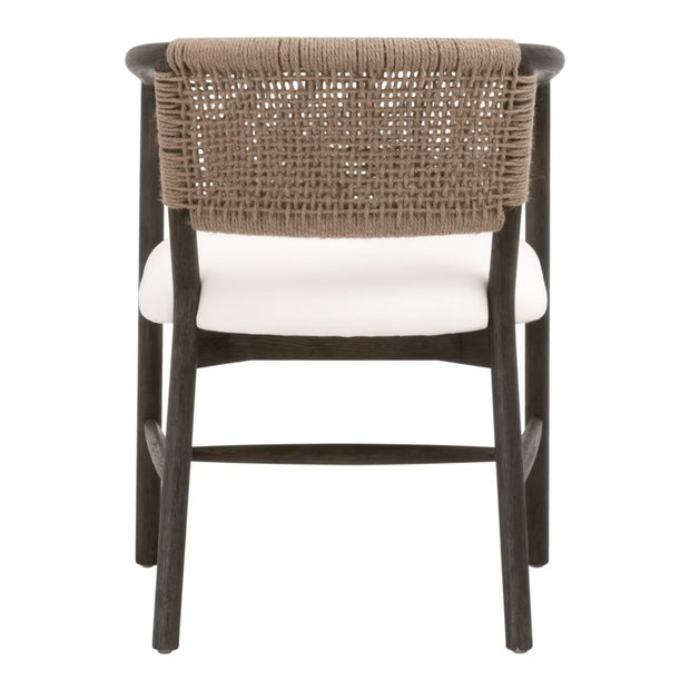 Essentials For Living Juxaposition Accent Chair~ LiveSmart Peyton-Pearl, Matte Brown Oak, Jute Twine