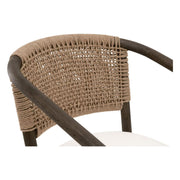 Essentials For Living Juxaposition Accent Chair~ LiveSmart Peyton-Pearl, Matte Brown Oak, Jute Twine