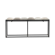 Crestview Collection Hampton Cowhide and Black Metal Bench
