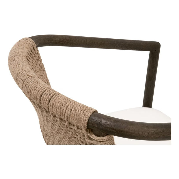 Essentials For Living Juxaposition Accent Chair~ LiveSmart Peyton-Pearl, Matte Brown Oak, Jute Twine