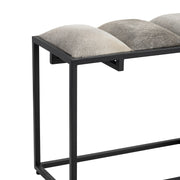 Crestview Collection Hampton Cowhide and Black Metal Bench