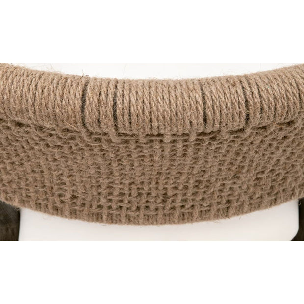 Essentials For Living Juxaposition Accent Chair~ LiveSmart Peyton-Pearl, Matte Brown Oak, Jute Twine