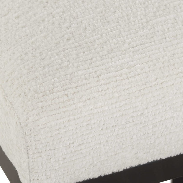 Casa Bella Living Matte Black Finish With Light Cream Fabric High Counter Stool