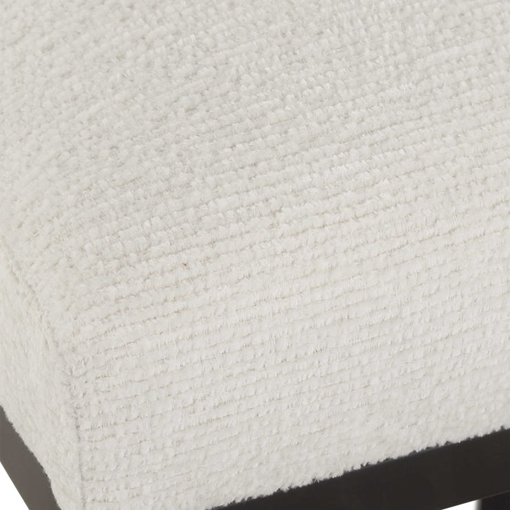 Casa Bella Living Matte Black Finish With Light Cream Fabric High Counter Stool