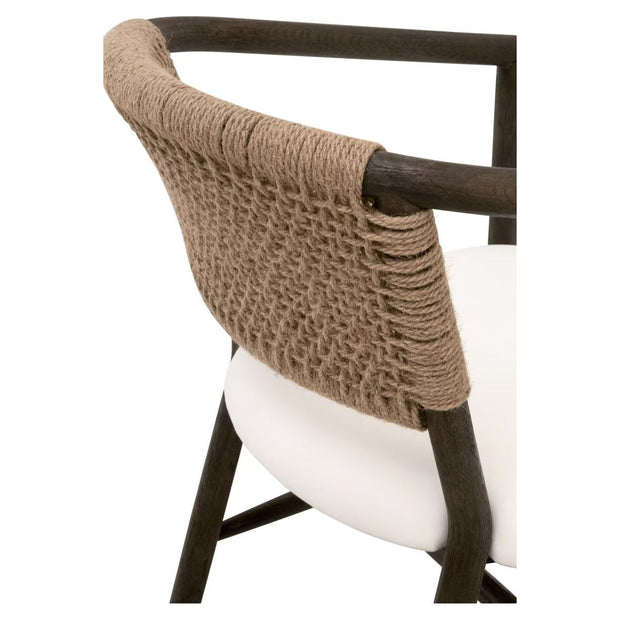 Essentials For Living Juxaposition Accent Chair~ LiveSmart Peyton-Pearl, Matte Brown Oak, Jute Twine