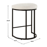 Casa Bella Living Matte Black Finish With Light Cream Fabric High Counter Stool