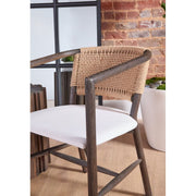 Essentials For Living Juxaposition Accent Chair~ LiveSmart Peyton-Pearl, Matte Brown Oak, Jute Twine