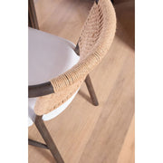 Essentials For Living Juxaposition Accent Chair~ LiveSmart Peyton-Pearl, Matte Brown Oak, Jute Twine