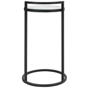 Casa Bella Living Iron Matte Black Mirrored Top Accent Table