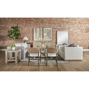 Essentials For Living Juxaposition Accent Chair~ LiveSmart Peyton-Pearl, Matte Brown Oak, Jute Twine