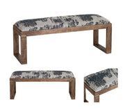Crestview Collection Anthropology Navy Blue Toile Bench
