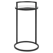Casa Bella Living Iron Matte Black Mirrored Top Accent Table