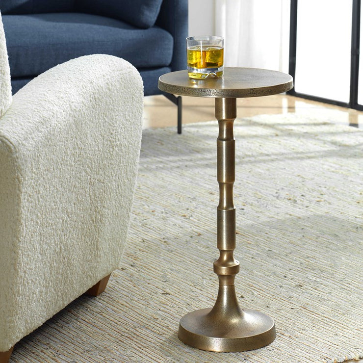 Casa Bella Living Antique Brass Drink Table