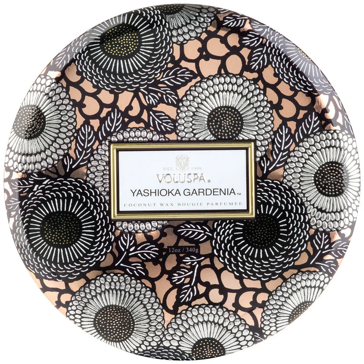 Voluspa Yashioka Gardenia 3 Wick Candle ~ 12 oz