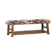 Crestview Collection Mesquite Ranch Faux Cowhide  Bench