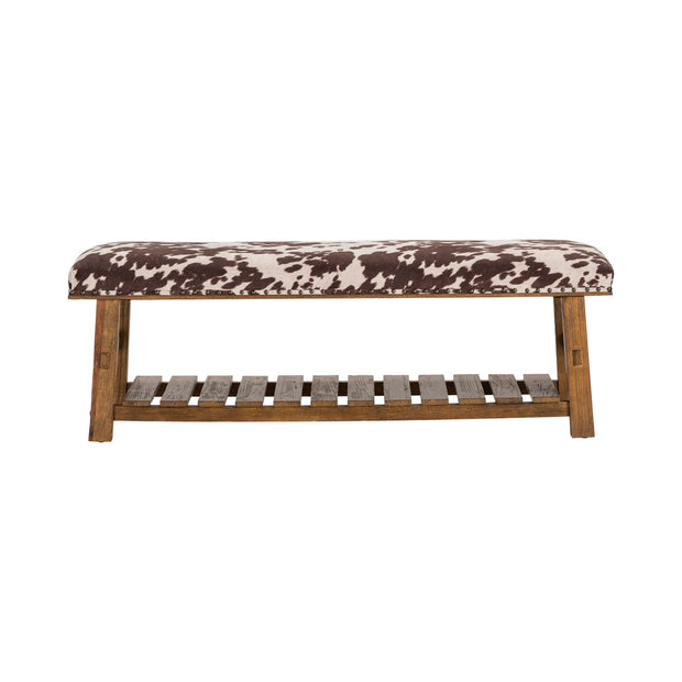 Crestview Collection Mesquite Ranch Faux Cowhide  Bench