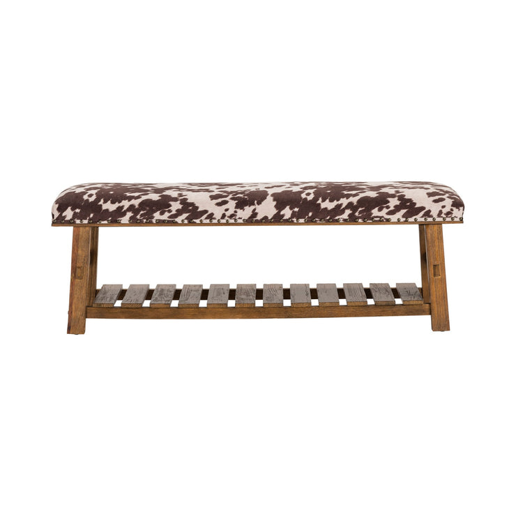 Crestview Collection Mesquite Ranch Faux Cowhide  Bench