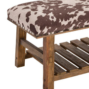 Crestview Collection Mesquite Ranch Faux Cowhide  Bench