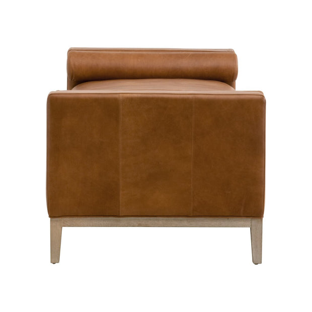 Essentials For Living Keaton Daybed ~ Whiskey Brown Top Grain Leather, Natural Gray Oak