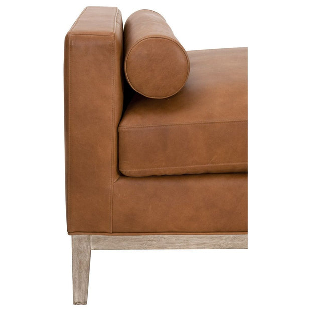 Essentials For Living Keaton Daybed ~ Whiskey Brown Top Grain Leather, Natural Gray Oak