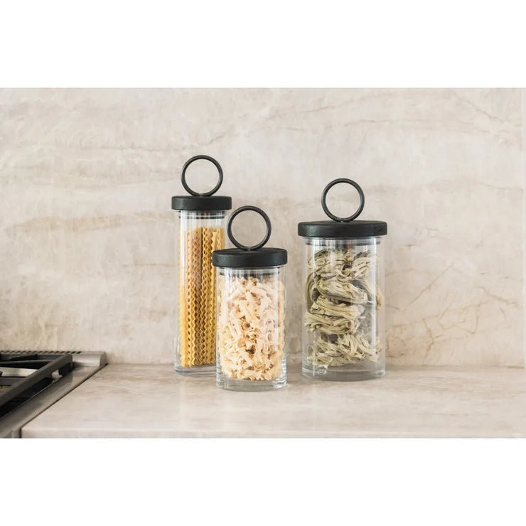 etúHOME Barcelona Iron Top Glass Canisters Available In Small~Medium~Large