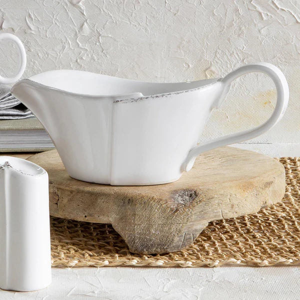 Vietri Lastra White Sauce Server ~ Handcrafted Italian Stoneware