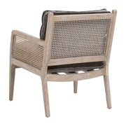 Essentials For Living Leone Club Chair~ Dark Dove Velvet, Natural Gray Oak, Cane