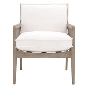 Essentials For Living Leone Club Chair ~ LiveSmart Peyton-Pearl, Natural Gray Oak, Cane