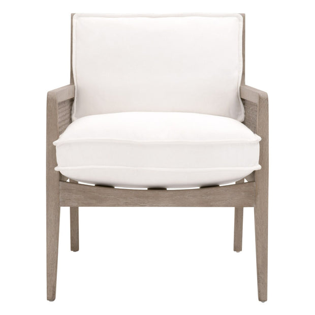 Essentials For Living Leone Club Chair ~ LiveSmart Peyton-Pearl, Natural Gray Oak, Cane