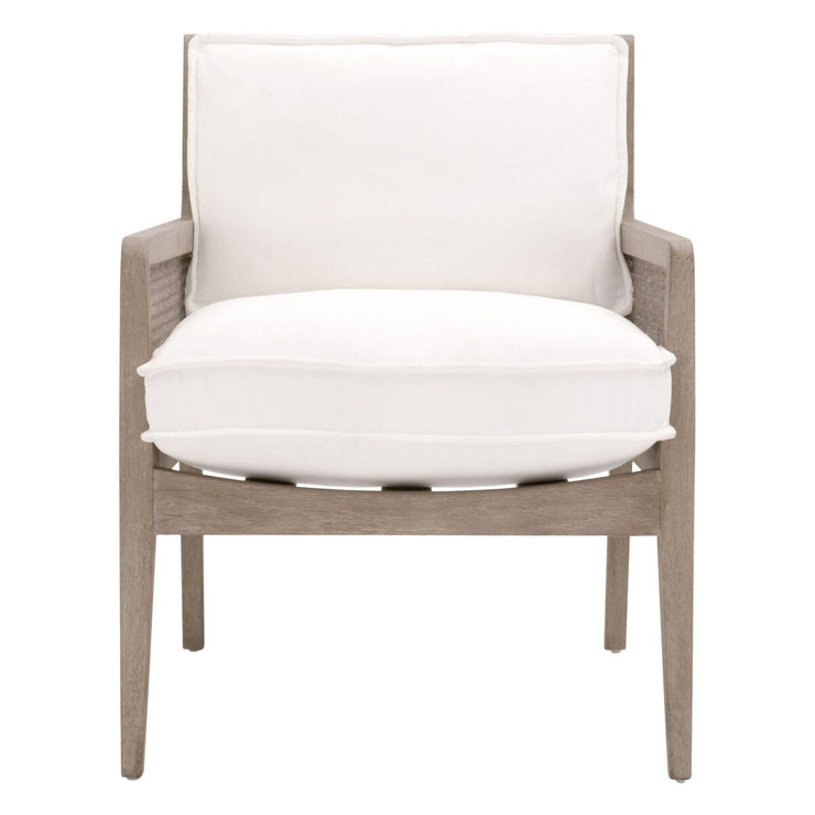 Essentials For Living Leone Club Chair ~ LiveSmart Peyton-Pearl, Natural Gray Oak, Cane