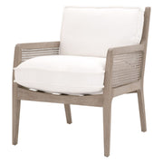 Essentials For Living Leone Club Chair ~ LiveSmart Peyton-Pearl, Natural Gray Oak, Cane