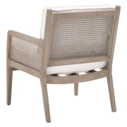 Essentials For Living Leone Club Chair ~ LiveSmart Peyton-Pearl, Natural Gray Oak, Cane