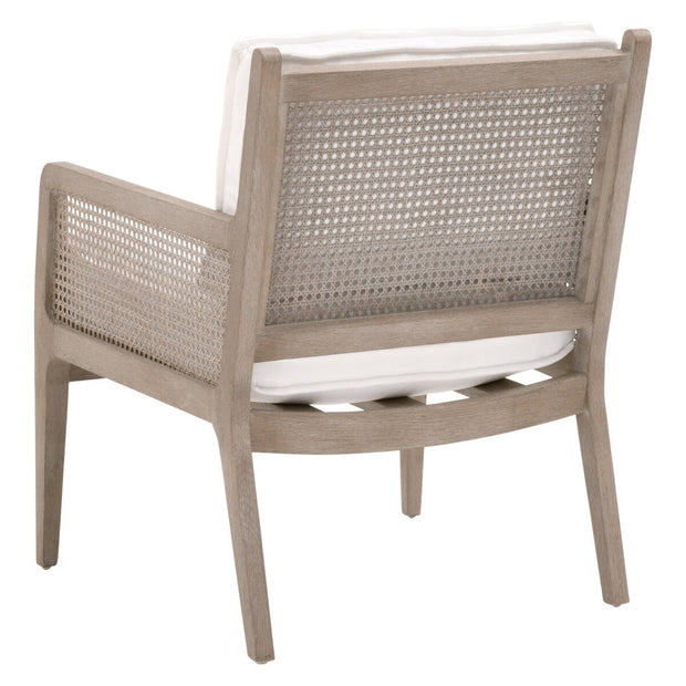 Essentials For Living Leone Club Chair ~ LiveSmart Peyton-Pearl, Natural Gray Oak, Cane