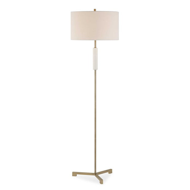 Casa Bella Living White Marble Antique Brass Floor Lamp