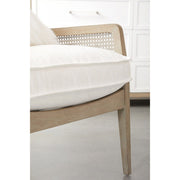 Essentials For Living Leone Club Chair ~ LiveSmart Peyton-Pearl, Natural Gray Oak, Cane