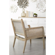 Essentials For Living Leone Club Chair ~ LiveSmart Peyton-Pearl, Natural Gray Oak, Cane
