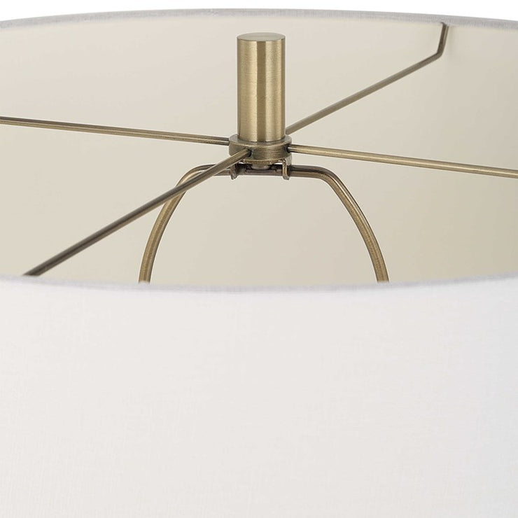 Casa Bella Living White Marble Antique Brass Floor Lamp