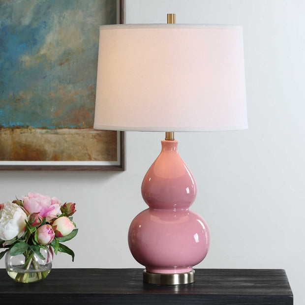 Casa Bella Living Bubblegum Pink Elegant Ceramic Table Lamp