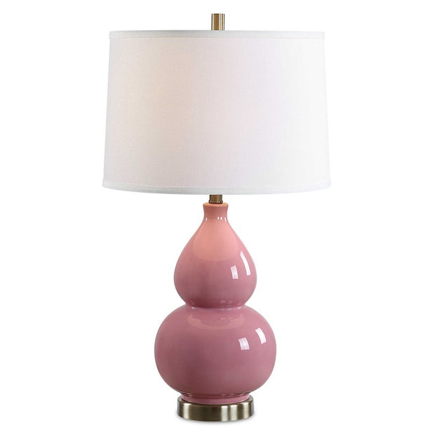 Casa Bella Living Bubblegum Pink Elegant Ceramic Table Lamp