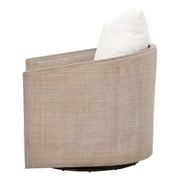 Essentials For Living McGuire Swivel Club Chair ~ LiveSmart Boucle-Snow, Natural Gray Oak & Cane