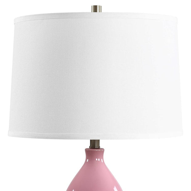 Casa Bella Living Bubblegum Pink Elegant Ceramic Table Lamp