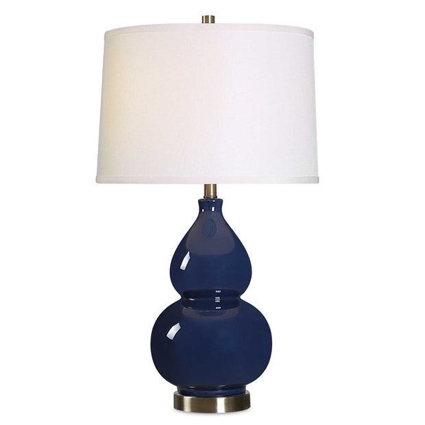Casa Bella Living Rich Navy Blue Elegant Ceramic Table Lamp