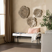 Crestview Collection Zara Black Iron Bench with White Cushioned Seat