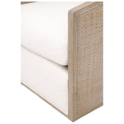 Essentials For Living McGuire Swivel Club Chair ~ LiveSmart Boucle-Snow, Natural Gray Oak & Cane
