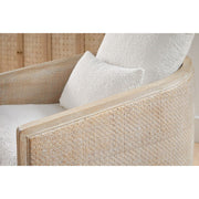 Essentials For Living McGuire Swivel Club Chair ~ LiveSmart Boucle-Snow, Natural Gray Oak & Cane
