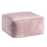Crestview Collection Cerra Pink Velvet Square Foot Stool Pouf